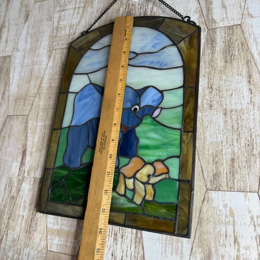 Stained Resin Sun Catcher Elephant Mother Baby Window Decor‎